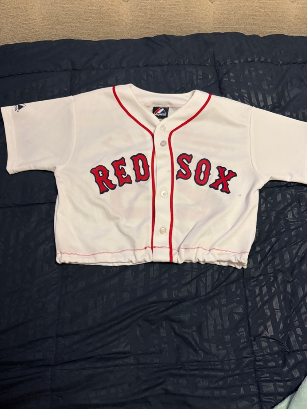 Custom Vintage Kids Boston Red Sox White & Red Baseball Jersey Size L